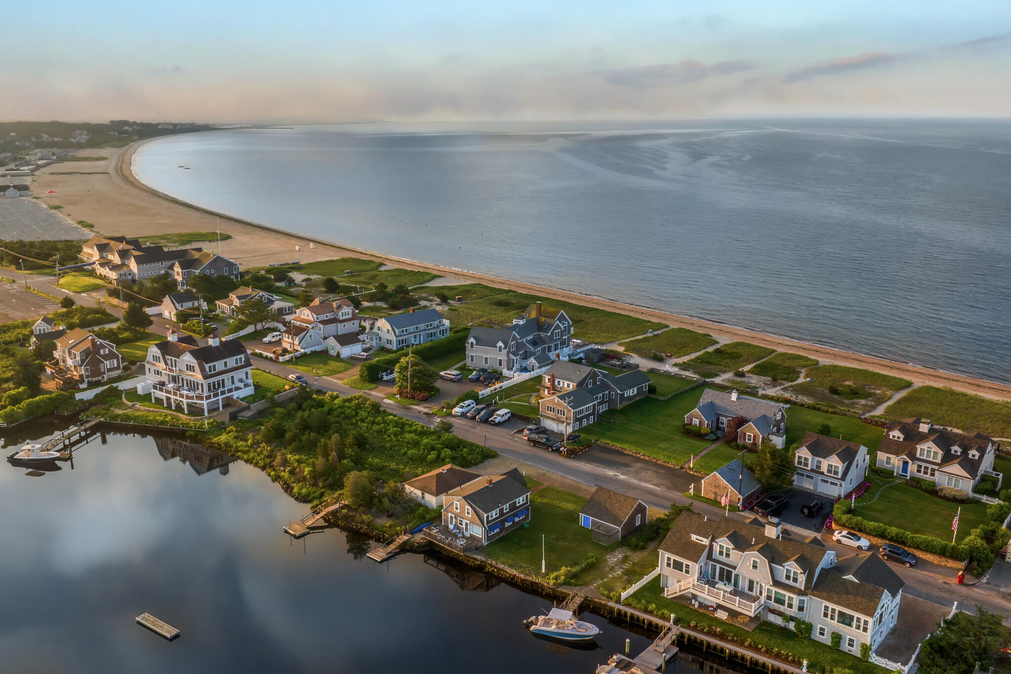103 Long Beach Road Centerville, MA 02632 - Photo 33 of 36 an aerial view of a house with a yard and lake view