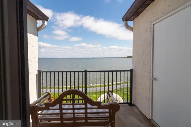 a view of a balcony with a swing