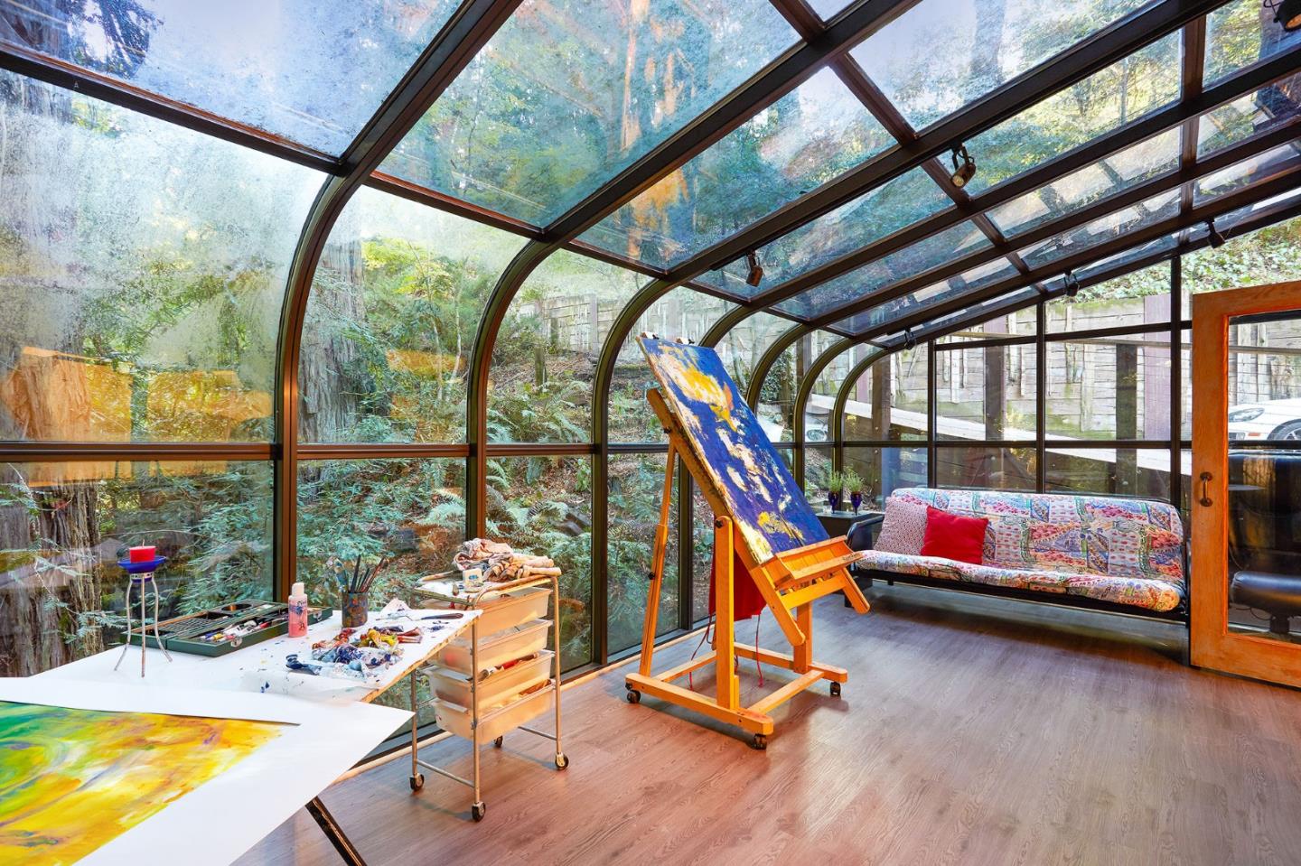 170 Swett Road Woodside, CA 94062 - Photo 15 of 36 a view of a room with gym equipment