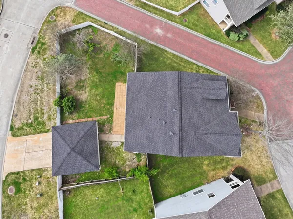 an aerial view of a house