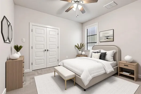 a room with cabinets and wooden floor