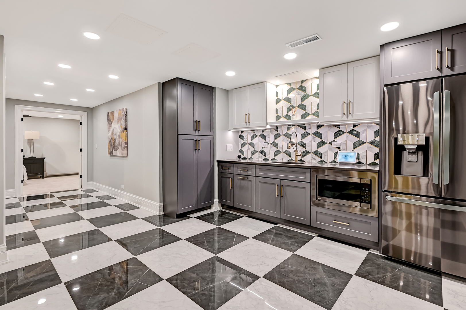 1813 Kelly Court Darien, IL 60561 - Photo 49 of 56 a kitchen with stainless steel appliances granite countertop a refrigerator and a stove top oven
