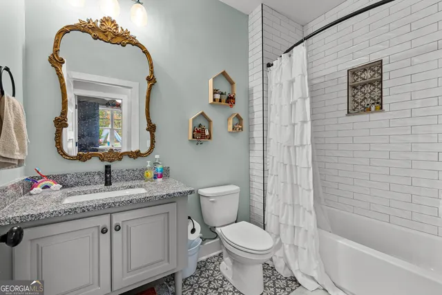 an aerial view of multiple house