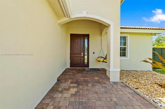 a view of front door of house