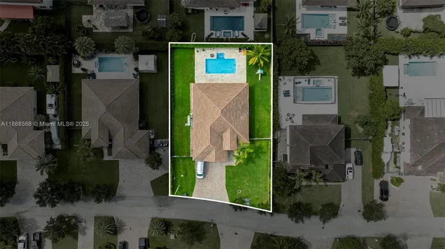 an aerial view of multiple house