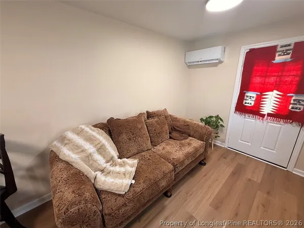 a living room with furniture and a couch