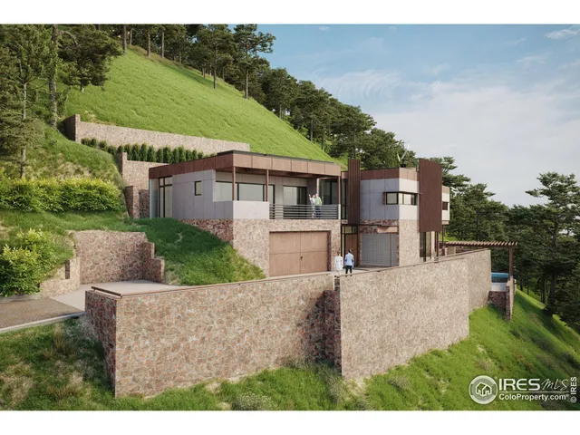 a aerial view of a house with a garden and plants