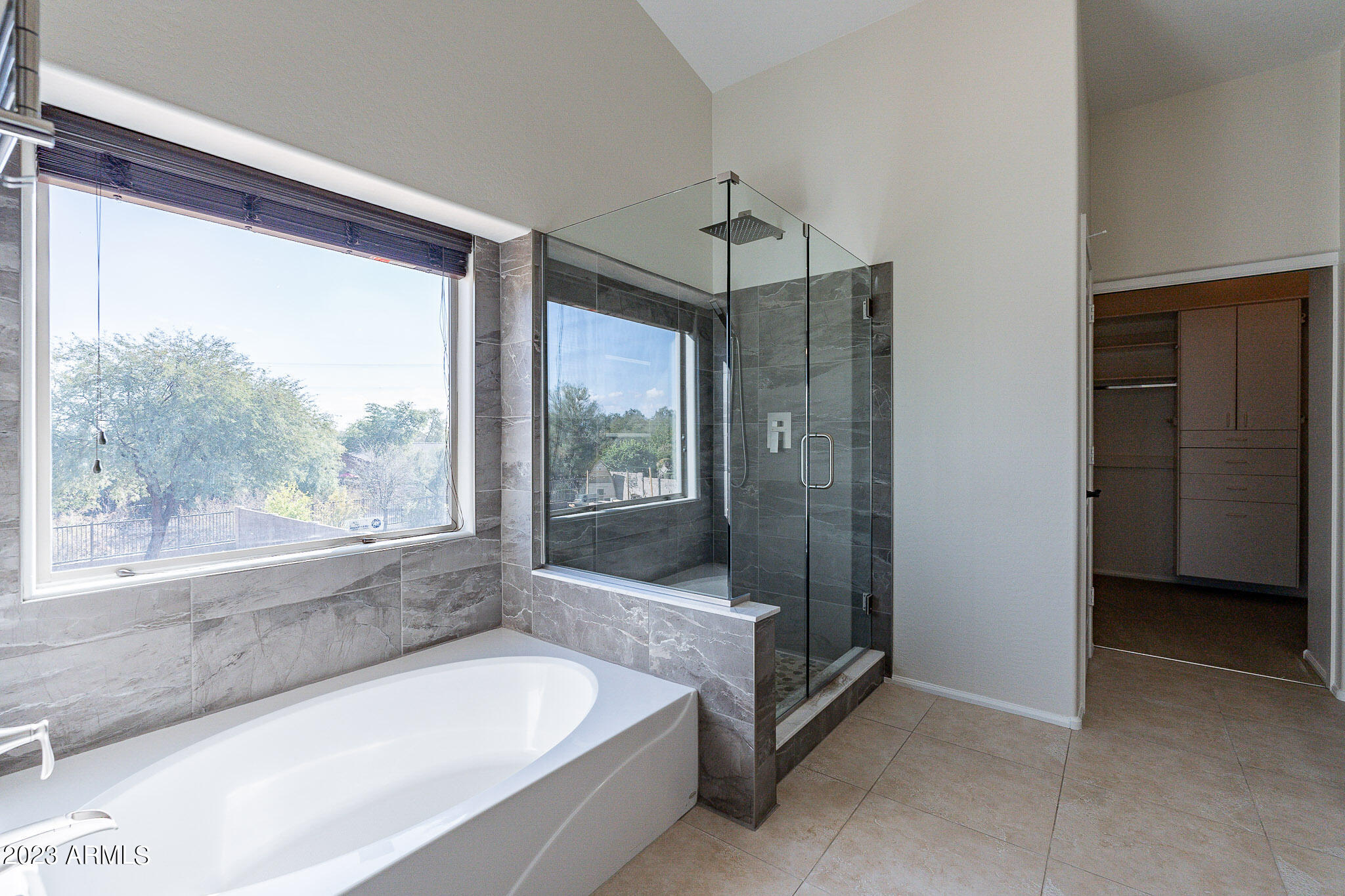 2943 East Quiet Hollow Lane Phoenix, AZ 85024 - Photo 43 of 65 a bathroom with a bathtub and a shower