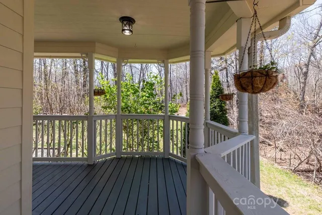 a view of balcony with furniture