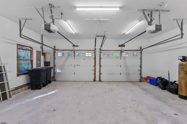 a view of a garage with furniture