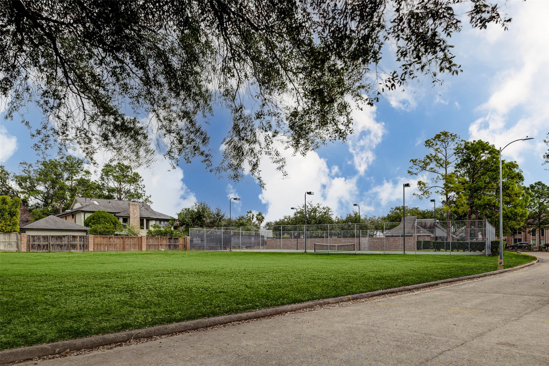 an aerial view of a park
