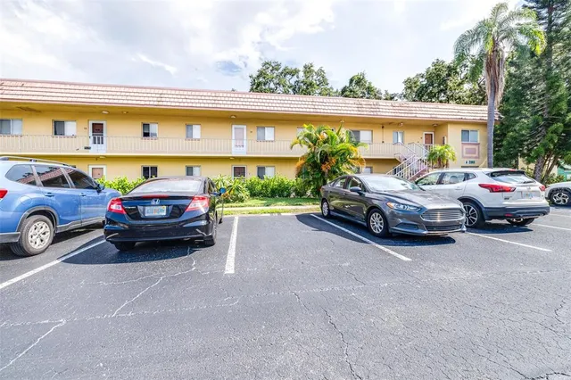 a view of a building with a window