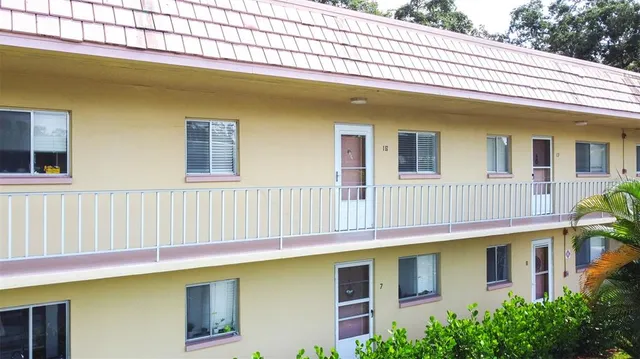 a view of a building with a window