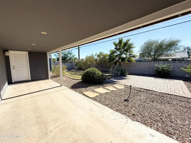 a view of a house with a patio