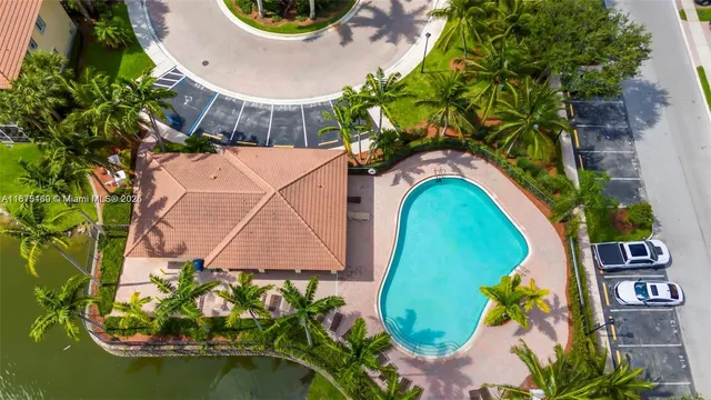 an outdoor space with lots of trees