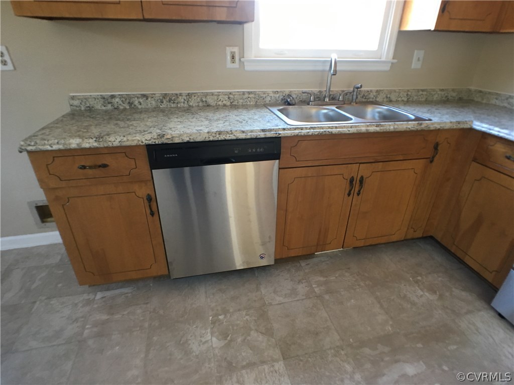 913 Perrymont Road Hopewell, VA 23860 - Photo 19 of 23 a kitchen with granite countertop a sink and a stove