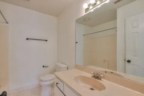 a bathroom with a sink toilet and vanity