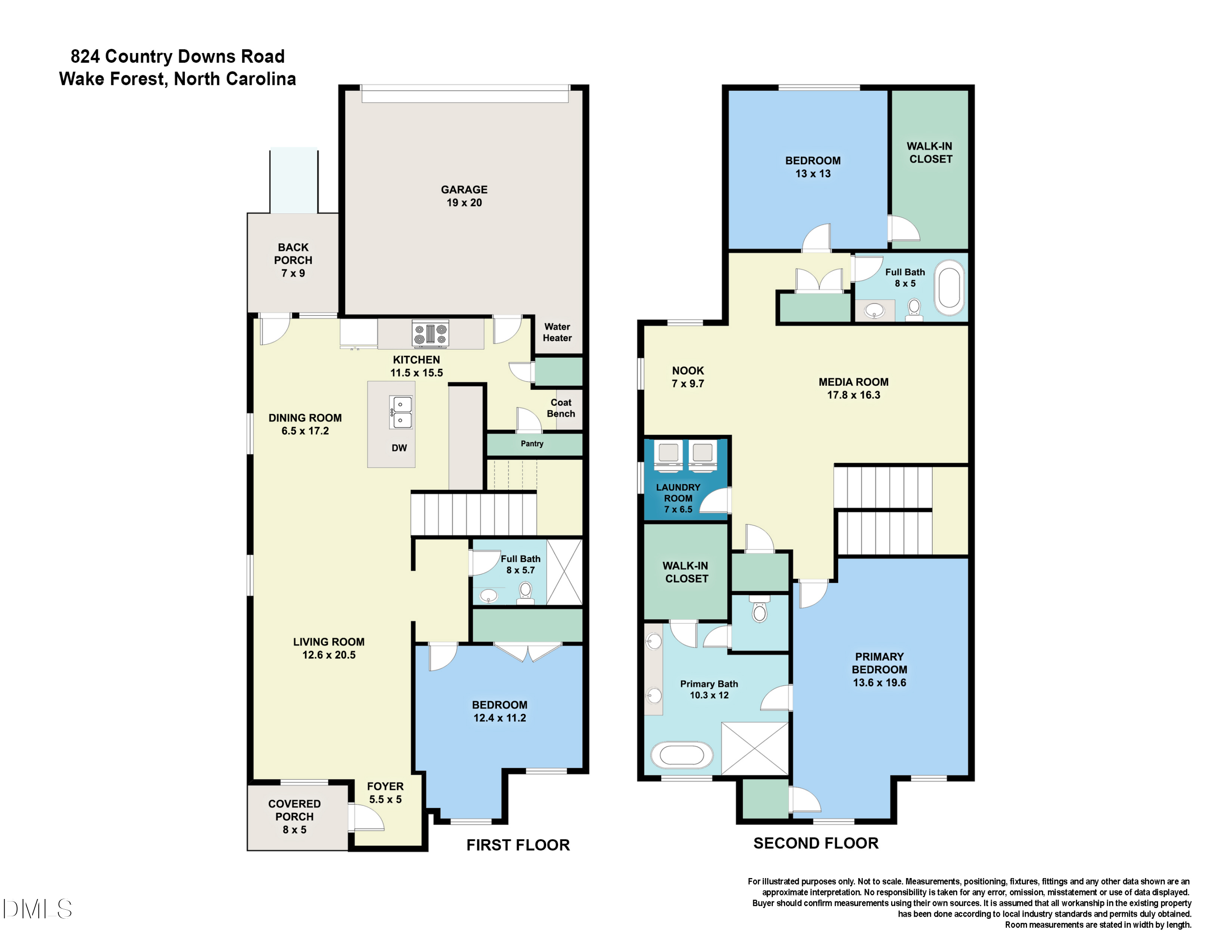 824 Country Downs Road Wake Forest, NC 27587 - Photo 41 of 41 a picture of a floor plan