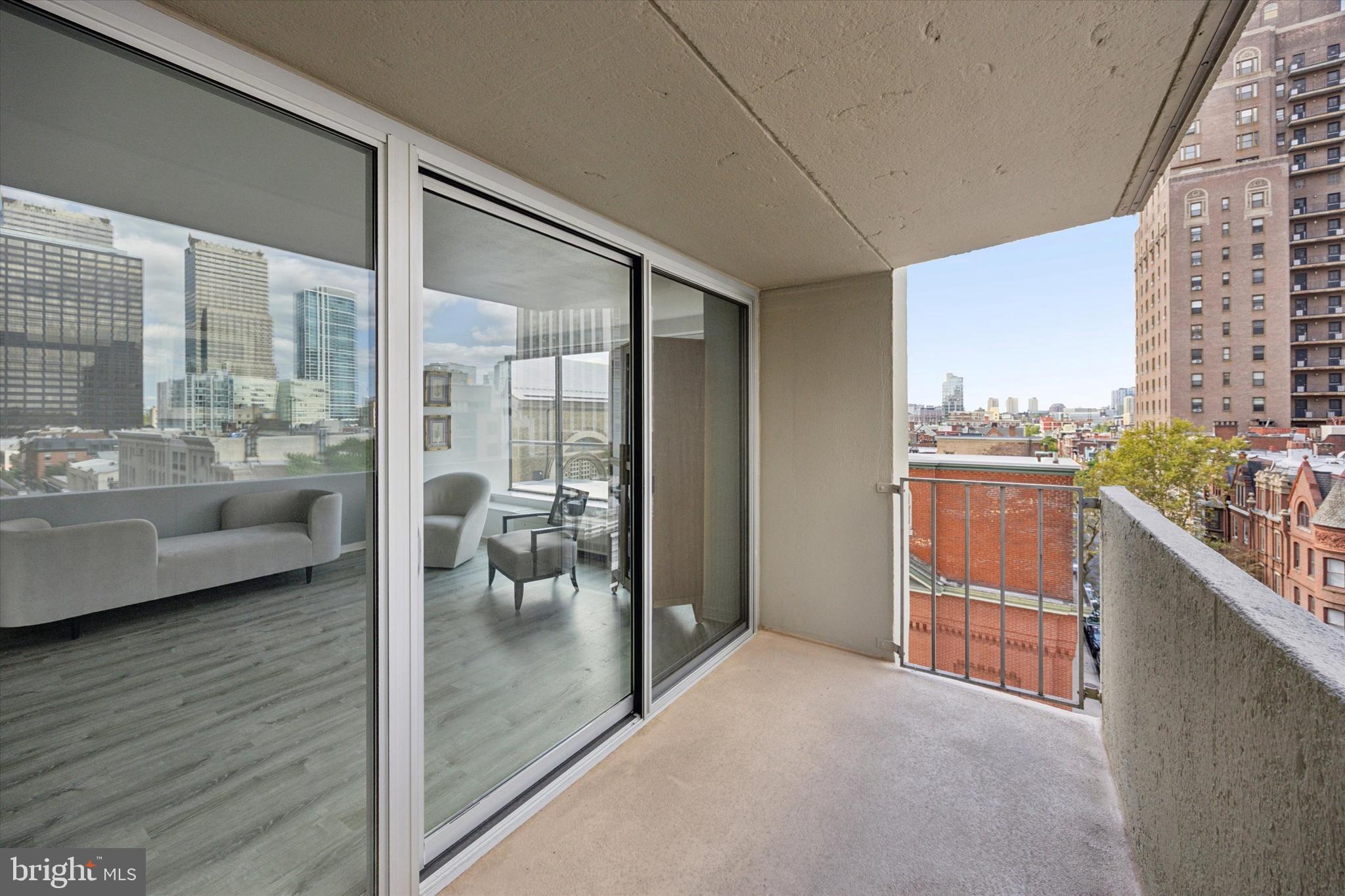 224 West Rittenhouse Square, Unit 715A Philadelphia, PA 19103 - Photo 25 of 47 a view of a living room and a balcony