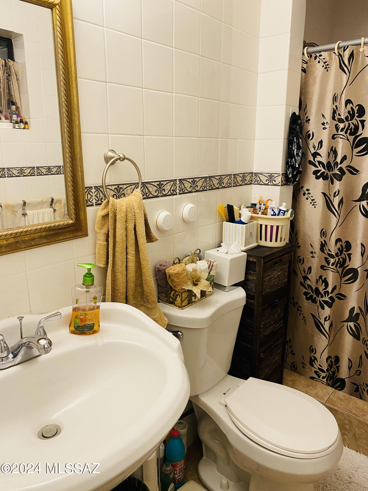 84 Alami Court Rio Rico, AZ 85648 - Photo 20 of 20 a bathroom with a sink a toilet and a mirror