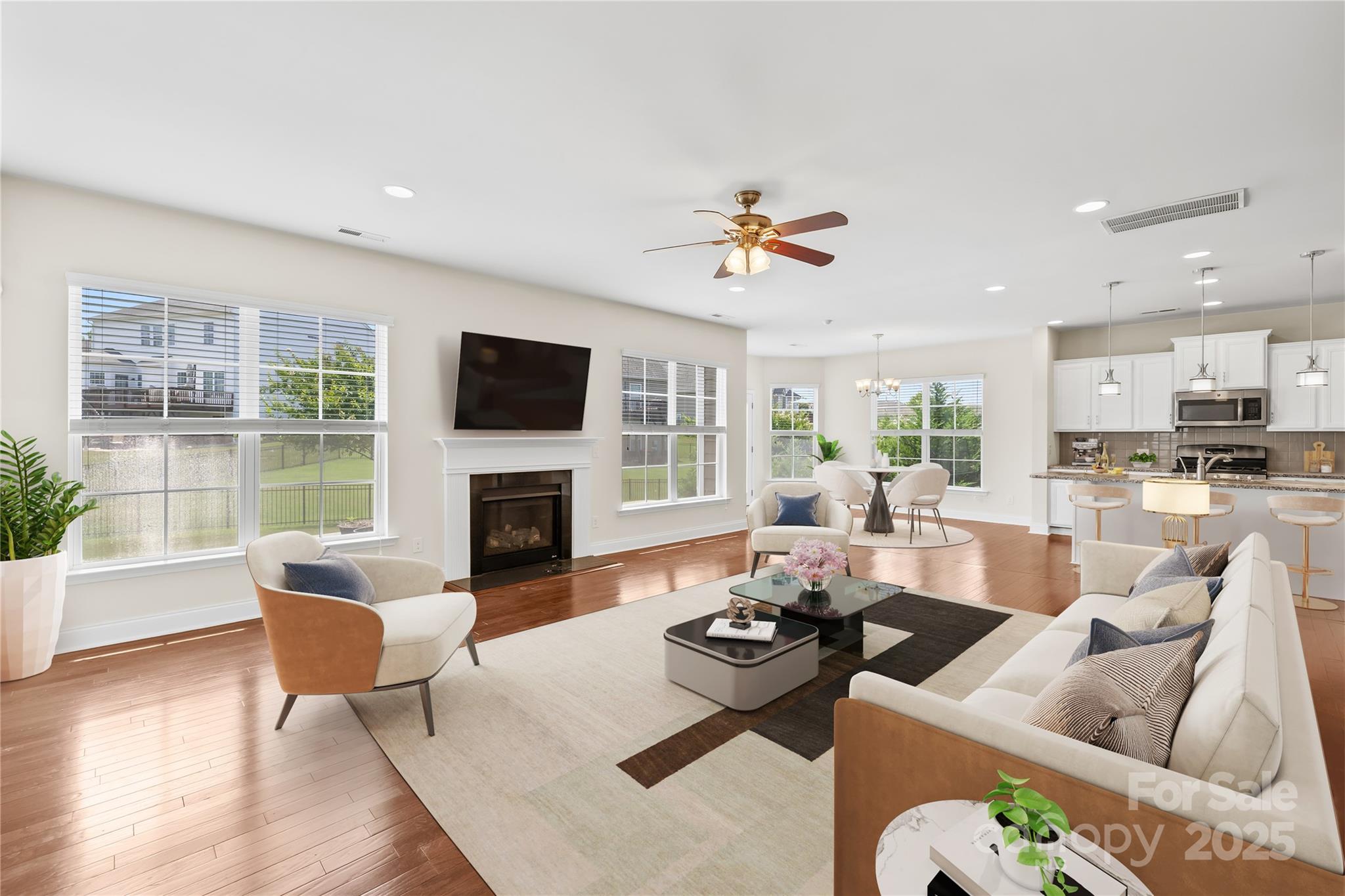 586 Brookhaven Drive Fort Mill, SC 29708 - Photo 13 of 47 a living room with furniture fireplace and a large window