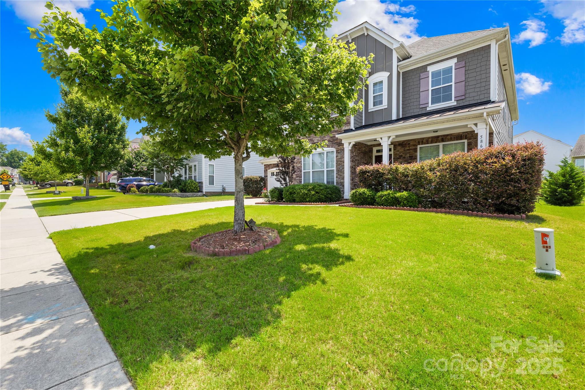 586 Brookhaven Drive Fort Mill, SC 29708 - Photo 3 of 47 a front view of a house with garden and trees