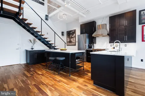 a living room with furniture