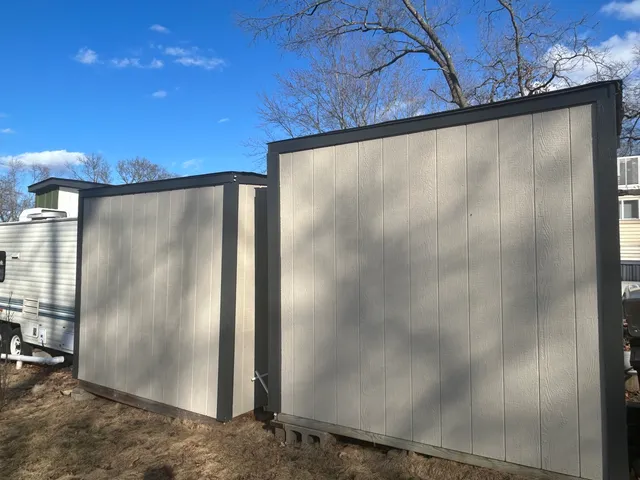 a view of a wooden door