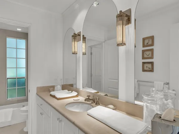 a bedroom with a bed and furniture