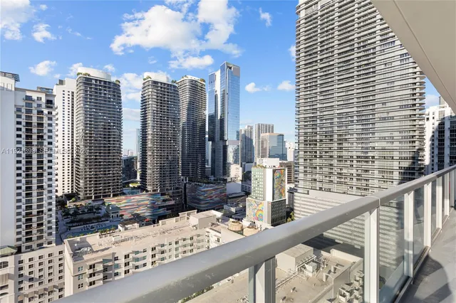 a view of balcony with city view