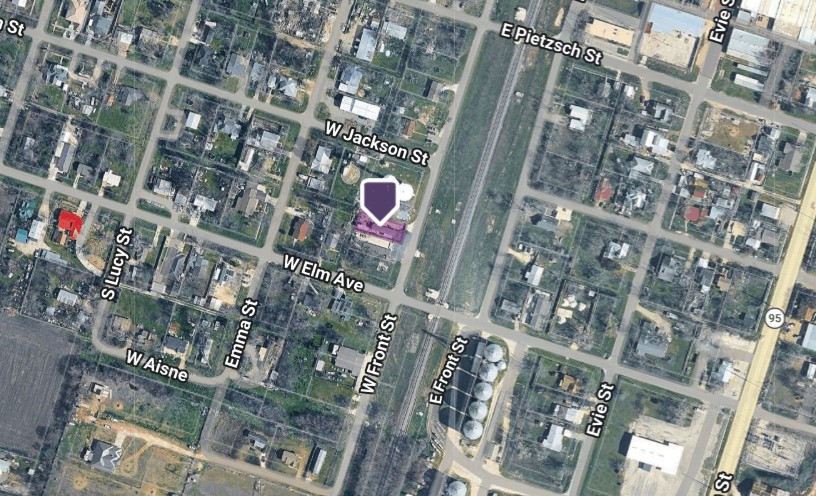 337 Southwest Front Street Bartlett, TX 76511 - Photo 25 of 30 Aerial overview of property's location featuring property parcel outlined