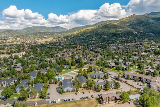 an aerial view of a house