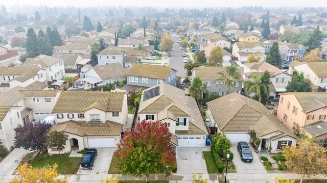 an aerial view of multiple house