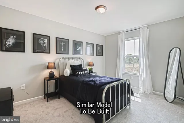 a bedroom with bed and a window