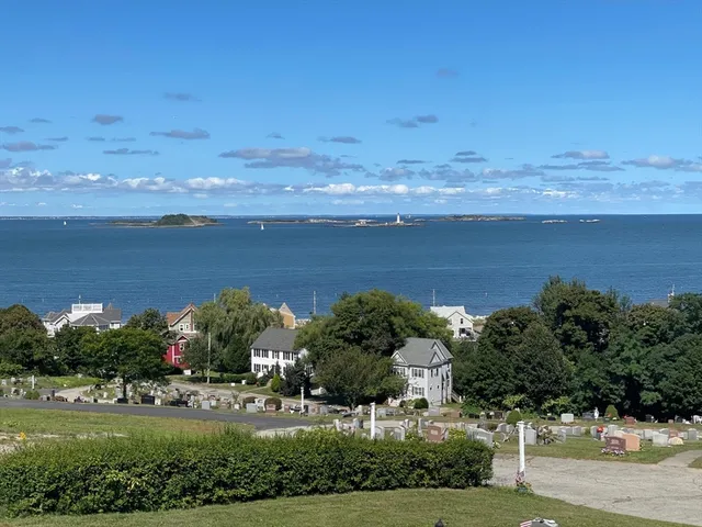 a view of an ocean and beach