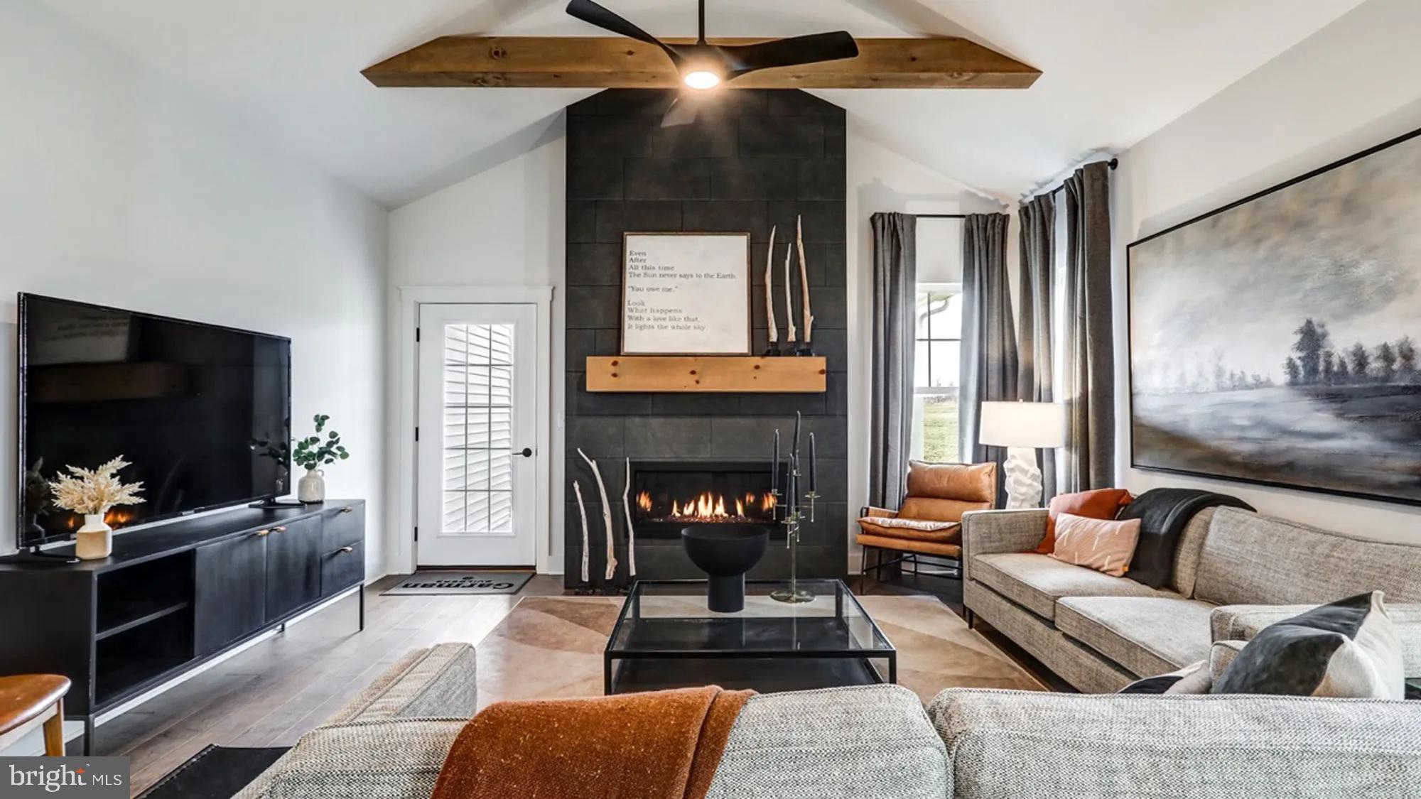 108 Flora Boulevard Lebanon, PA 17042 - Photo 29 of 44 a living room with furniture a flat screen tv and a fireplace