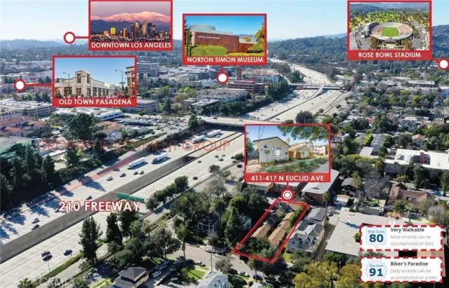 an aerial view of multiple house