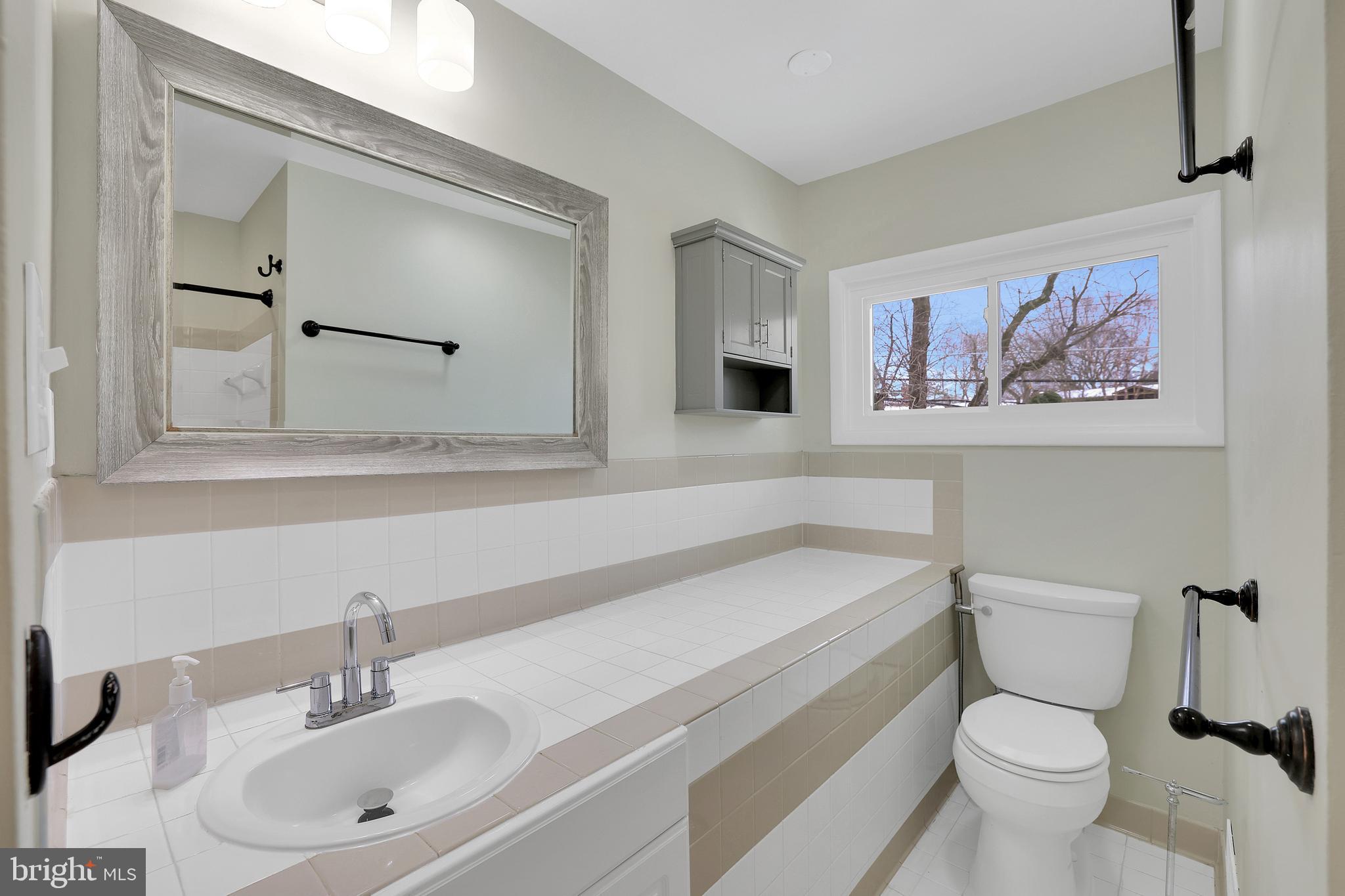 6718 Old Chesterbrook Road McLean, VA 22101 - Photo 11 of 38 a bathroom with a sink a toilet and a mirror