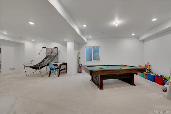 a view of a garage with toys