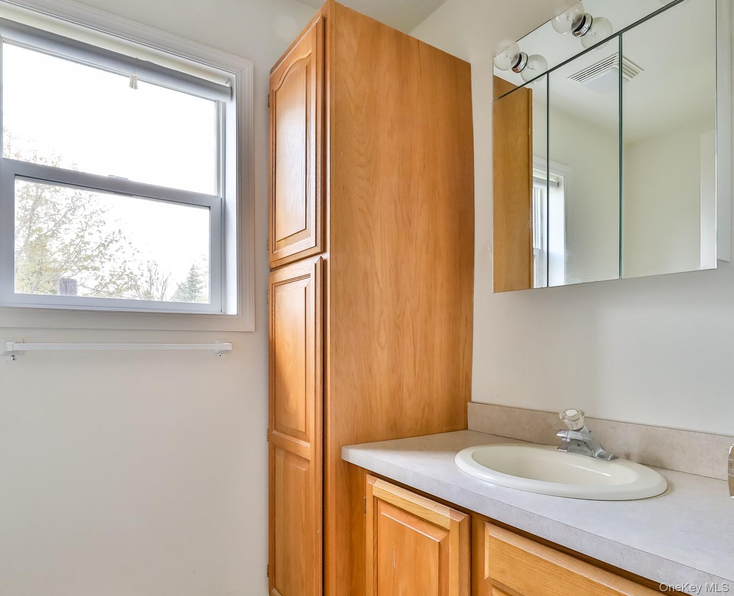559 Case Road Ashland, NY 12496 - Photo 13 of 33 a bathroom with a granite countertop sink and a mirror