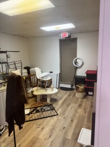 a living room with furniture