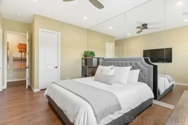 a living room with a large window