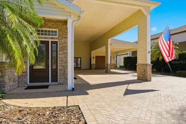 a view of a entryway door front of house