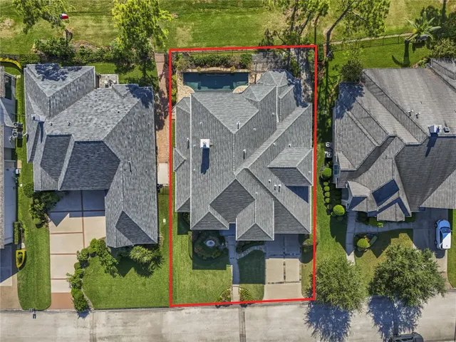 a view of a lake with a houses