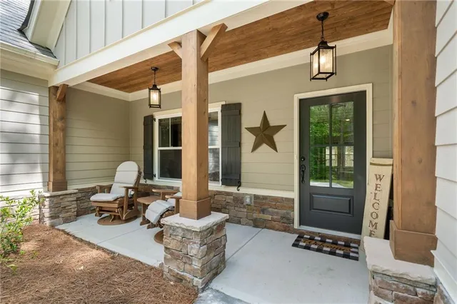 a outdoor living space with furniture