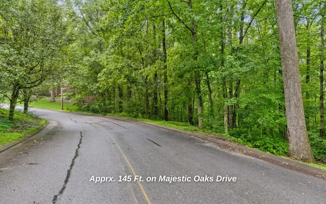 a view of a road with a yard