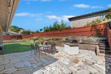 41606 Slice Way Temecula, CA 92591 - Photo 34 of 44 a view of a patio with a dining table and chairs with wooden fence