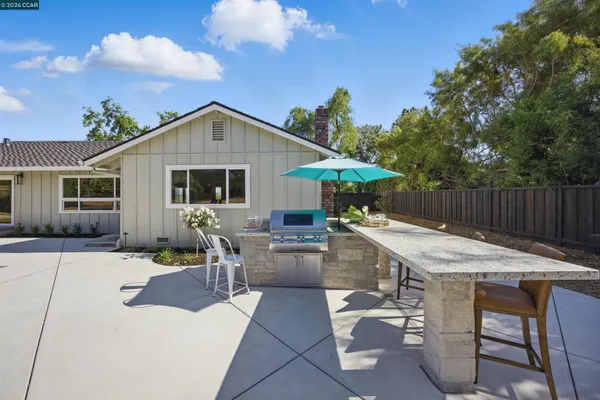 a view of a backyard