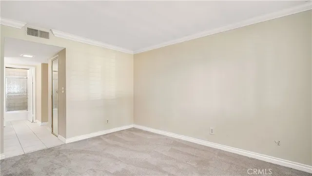 an empty room with a workbench