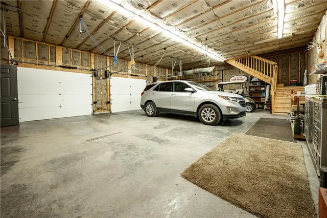 a view of a car in garage